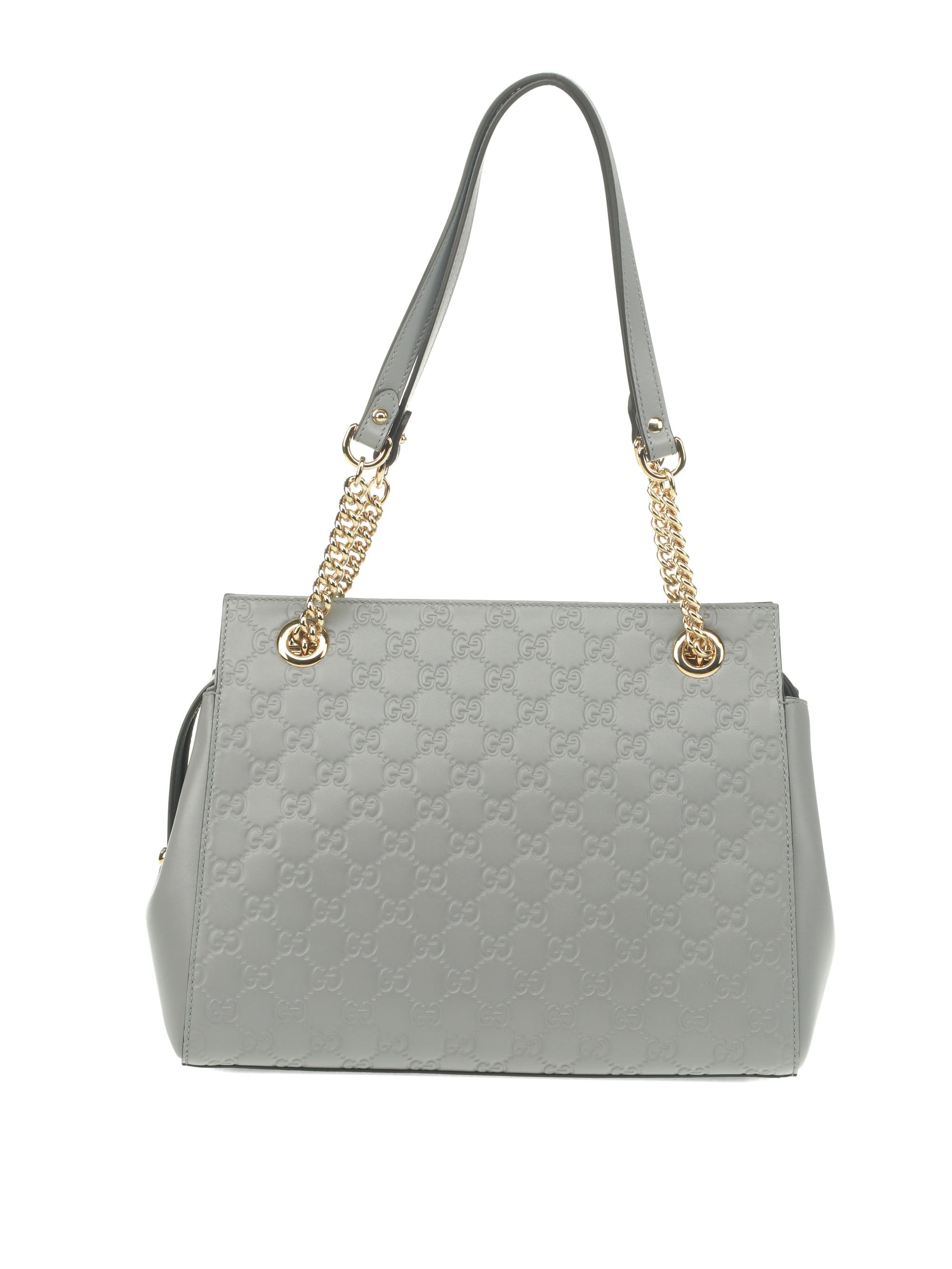 Gucci Guccissima Grey Leather Tote