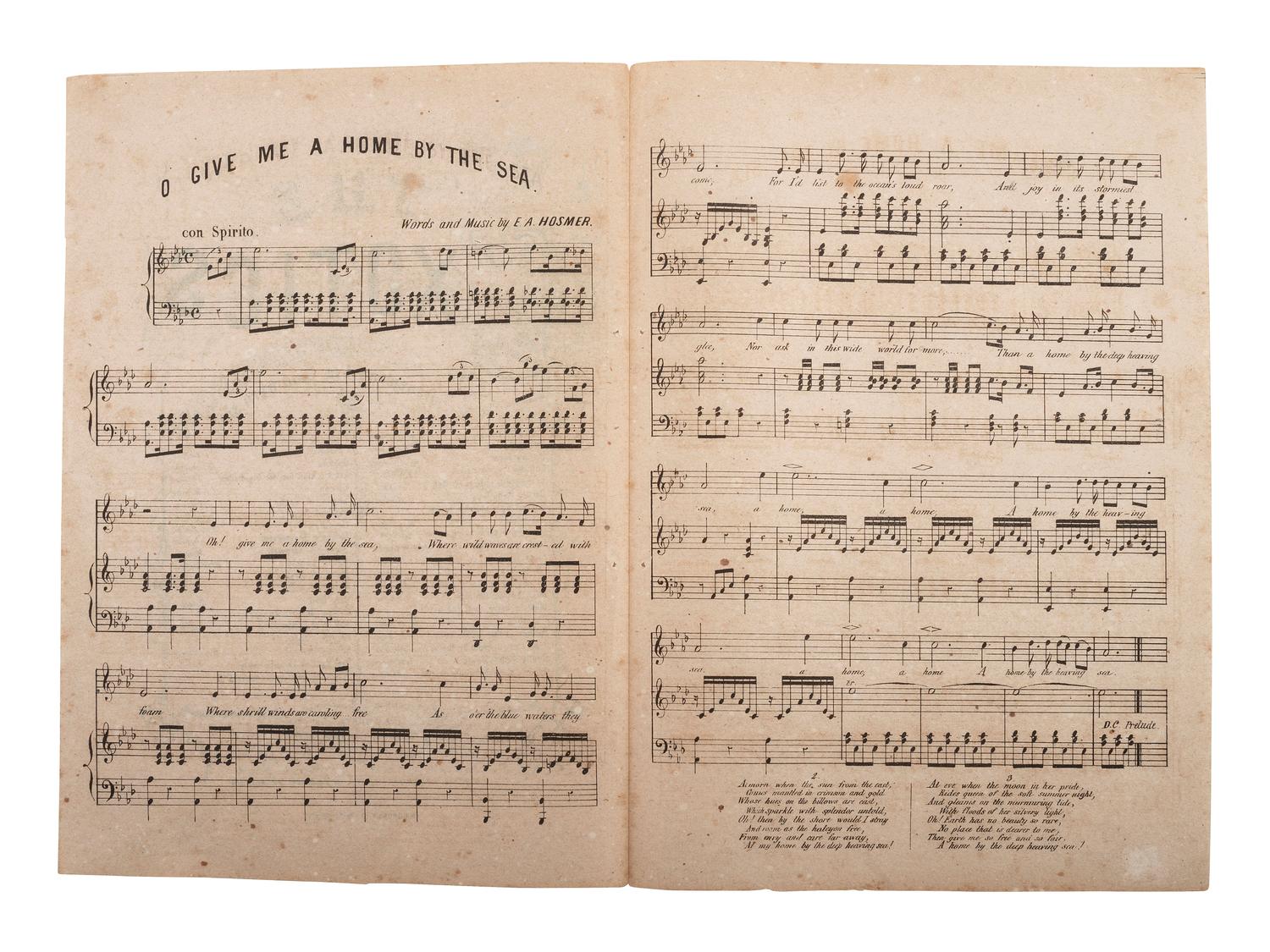 [CIVIL WAR -- CONFEDERATE]. O Give Me a Home by the Sea . Augusta, Georgia: A.E. Blackmar, ca 1860s.