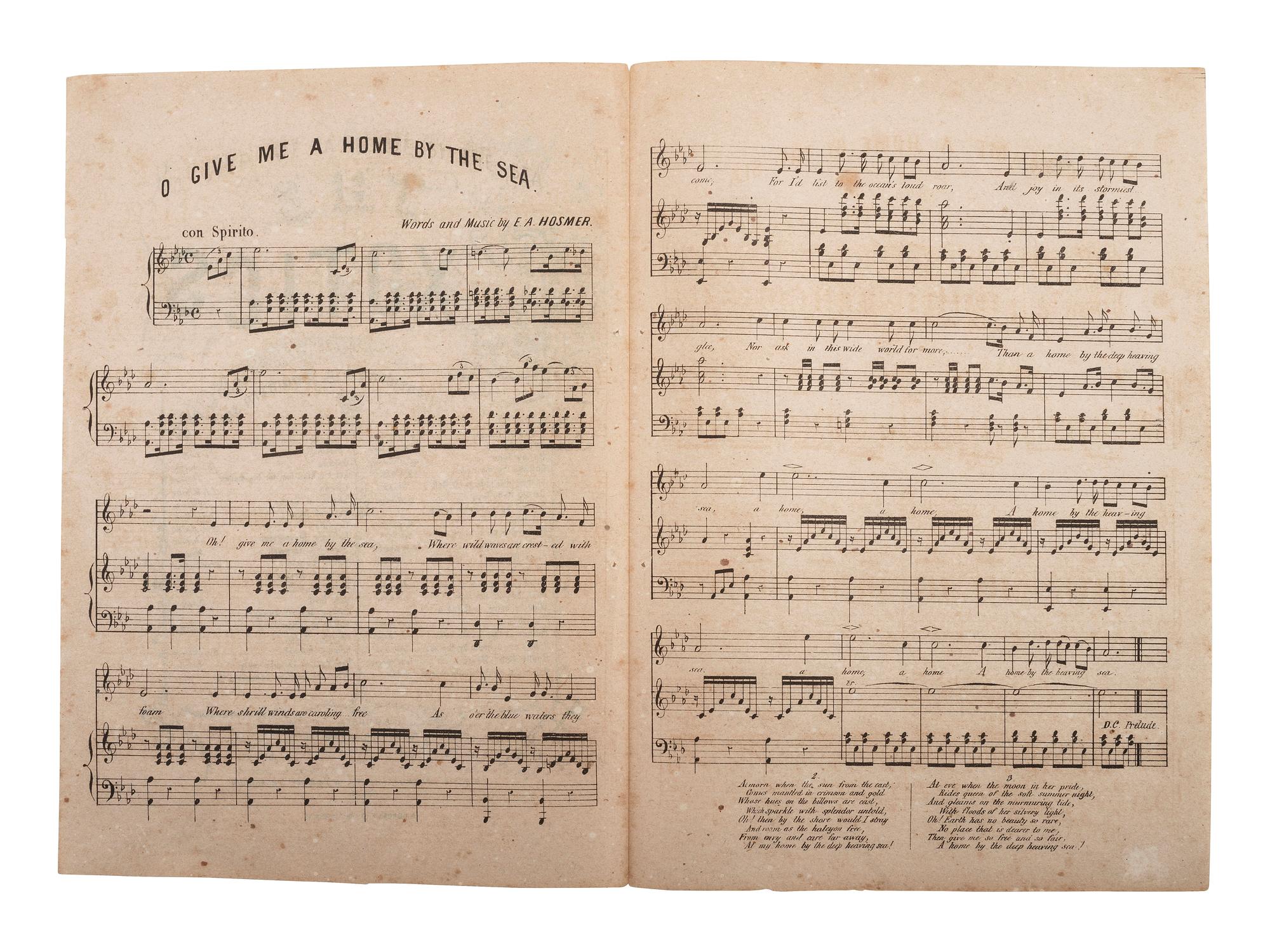 [CIVIL WAR -- CONFEDERATE]. O Give Me a Home by the Sea . Augusta, Georgia: A.E. Blackmar, ca 1860s.