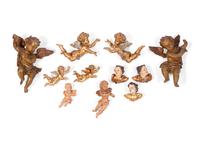 A Collection of Giltwood Cherubs