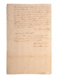 [REVOLUTIONARY WAR]. True copy of an order given by Timothy Pickering (1745-1829) as Quartermaster General. [Newburgh], [1 February 1781].