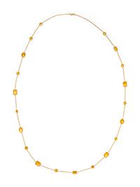 YELLOW GOLD AND CITRINE LONGCHAIN NECKLACE