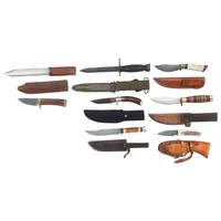 Lot of Fighting Knives and M7 Bayonet