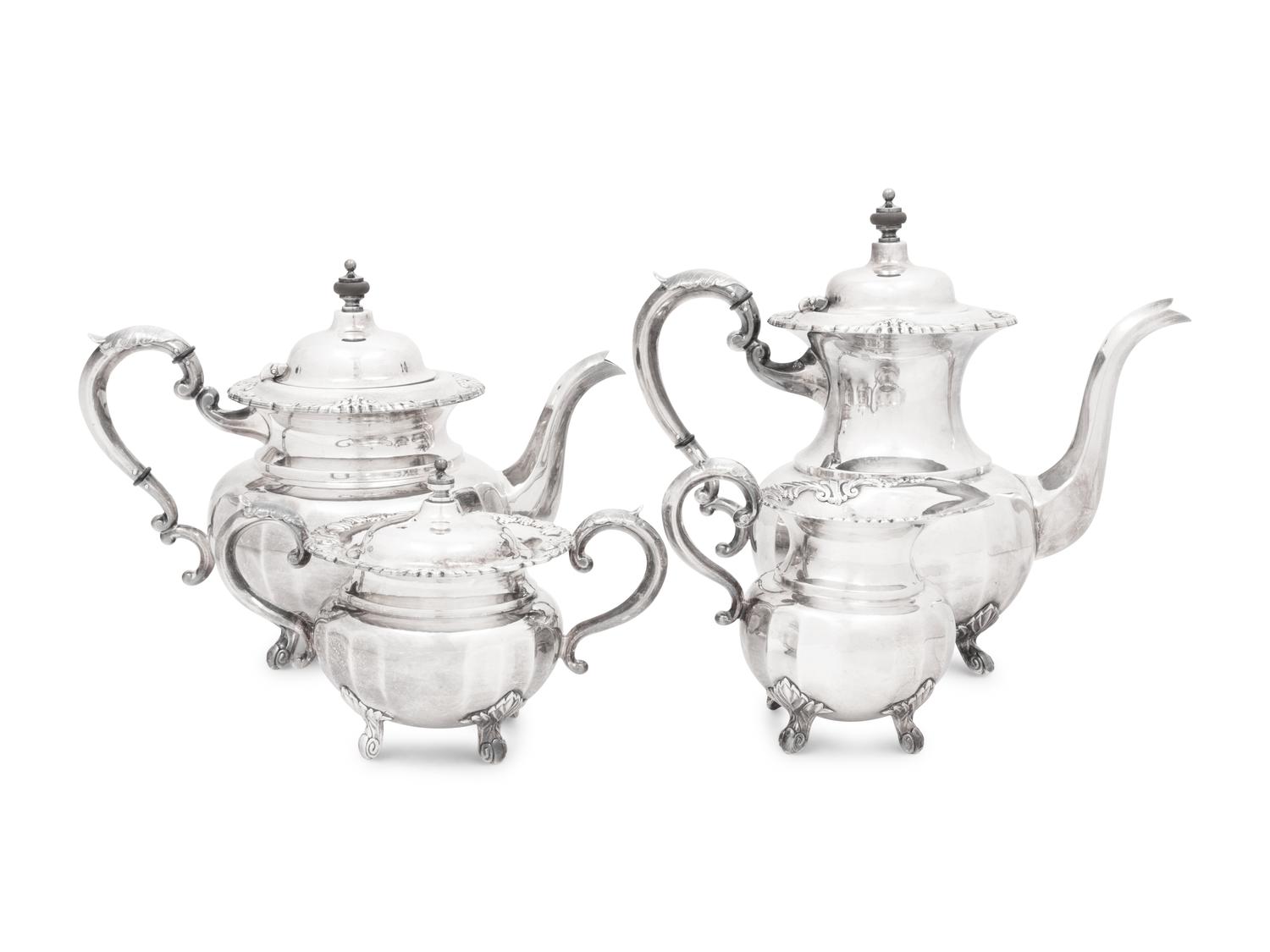 A Japanese Silver Four-Piece Tea Service