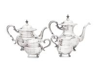 A Japanese Silver Four-Piece Tea Service