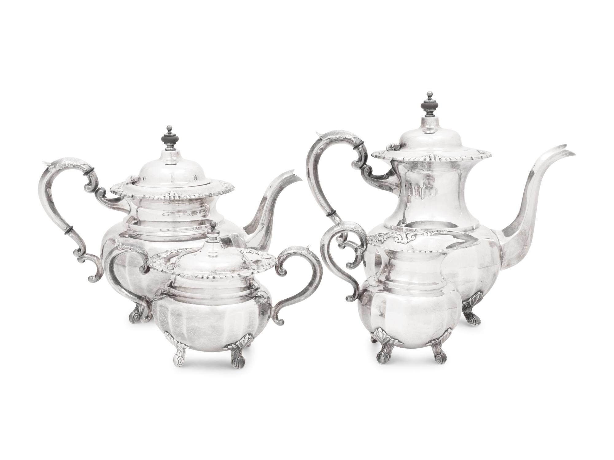 A Japanese Silver Four-Piece Tea Service