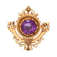 VICTORIAN, AMETHYST PENDANT/BROOCH