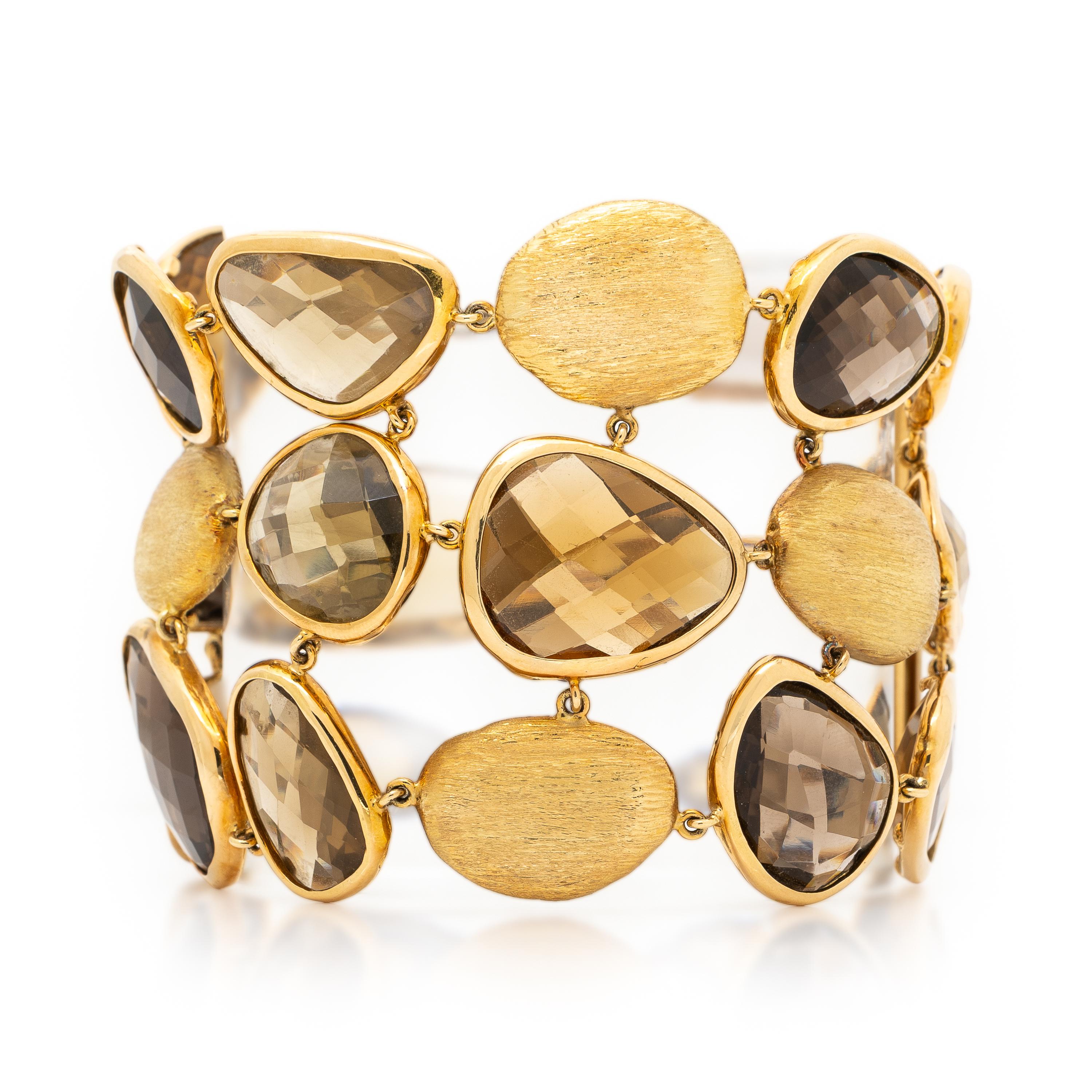 Yvel, Yellow Gold and Smoky Quartz Bracelet