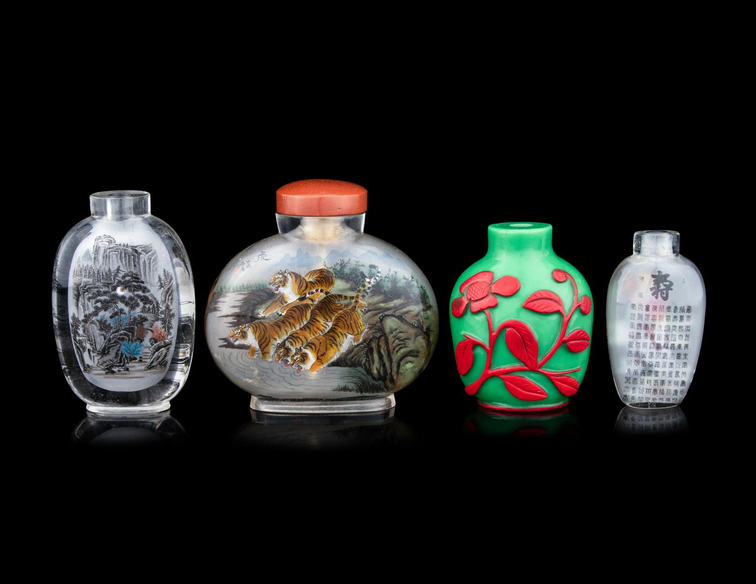 Four Chinese Glass Snuff Bottles