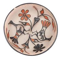 Polychrome Bowl with Birds and Flowers
