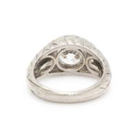 TRANSITIONAL CUT DIAMOND AND PLATINUM RING