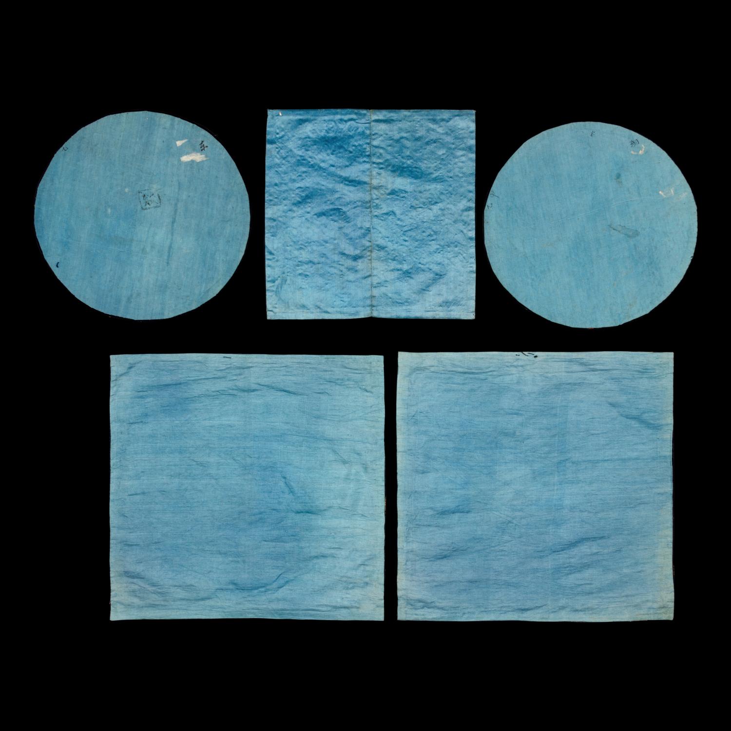 Five Chinese Embroidered Rank Badges and Roundels, 20th Century 近代 綉片及補子五幅