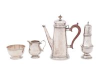 An English Silver Three-Piece Coffee Set