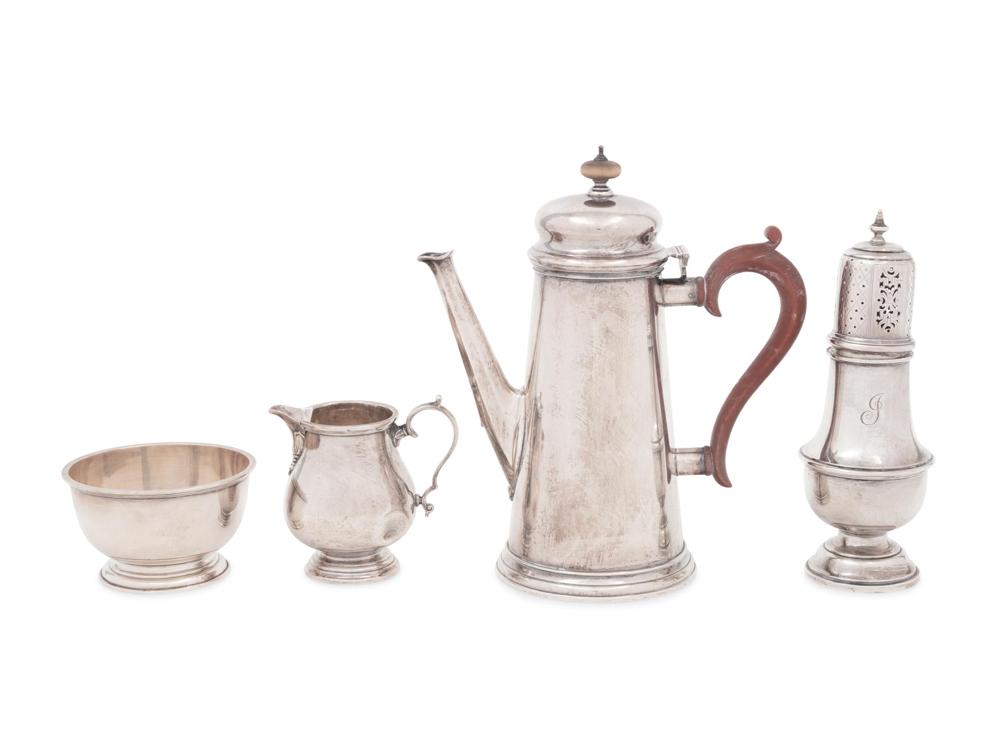 An English Silver Three-Piece Coffee Set