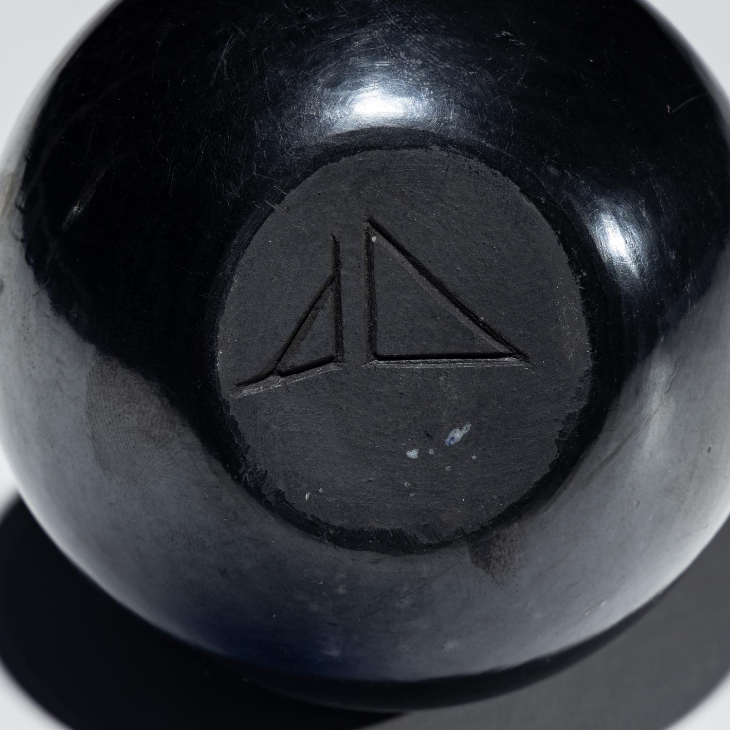 Black and Sienna Sgraffito Pottery Jar