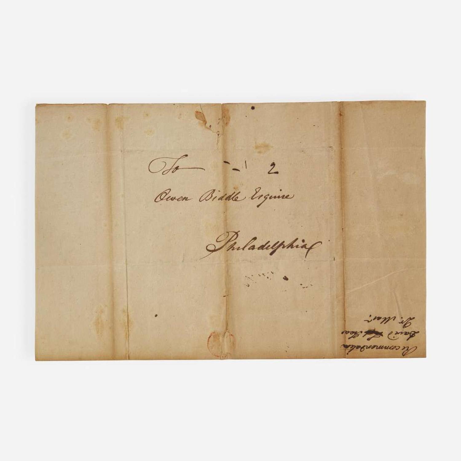 [Americana] Biddle, Clement, and Owen Biddle, and Charles Thomson Group of 5 Documents, signed