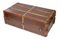 A Louis Vuitton Vuittonite Leather Steamer Trunk, 39.25" x 21.25" x 13".