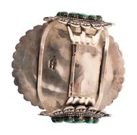 Navajo Sterling Silver and Turquoise Cluster Cuff Bracelet