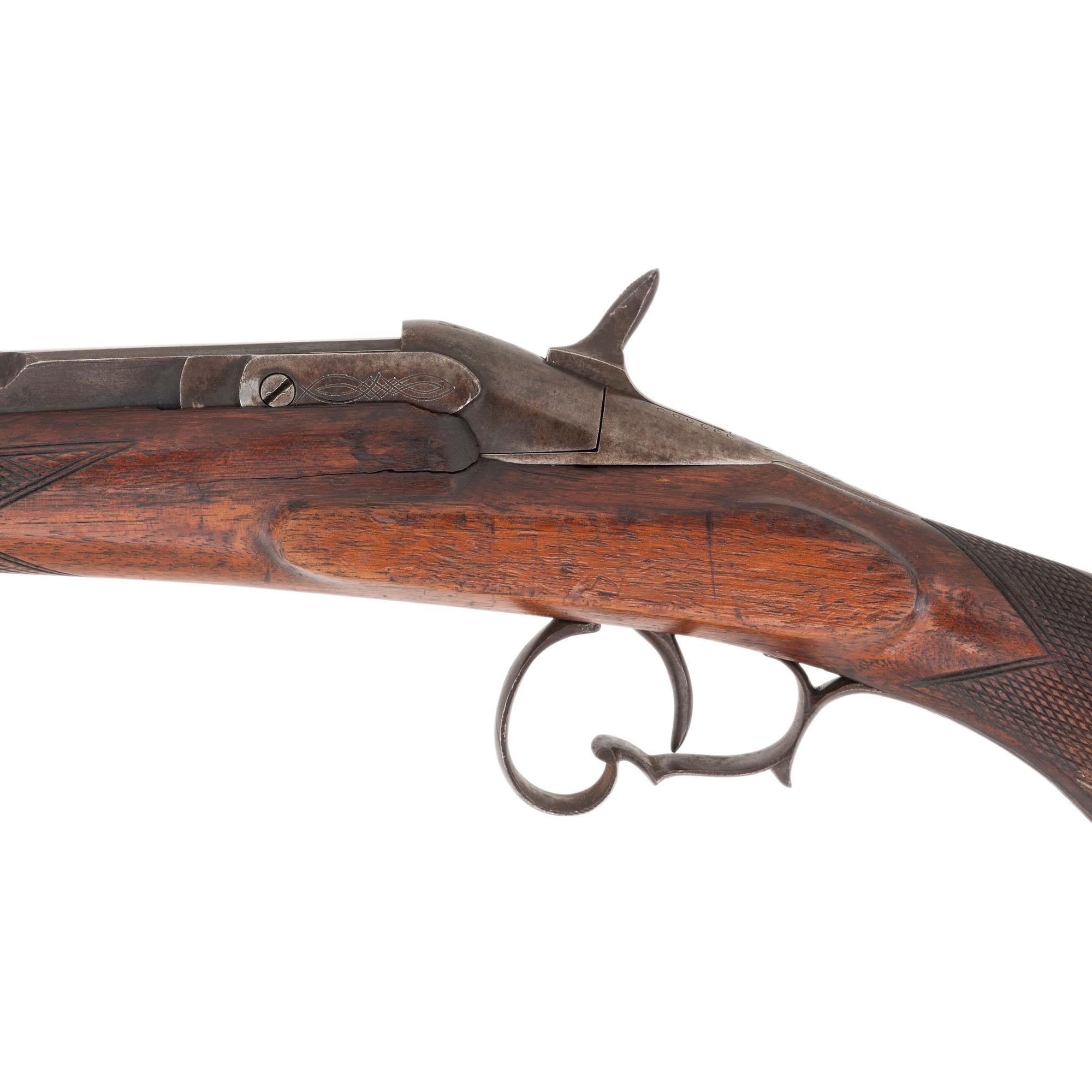 Belgian Warnant Flobert .32 Rimfire Rifle, Reproduction Pepperbox, and Brass Flare Pistol