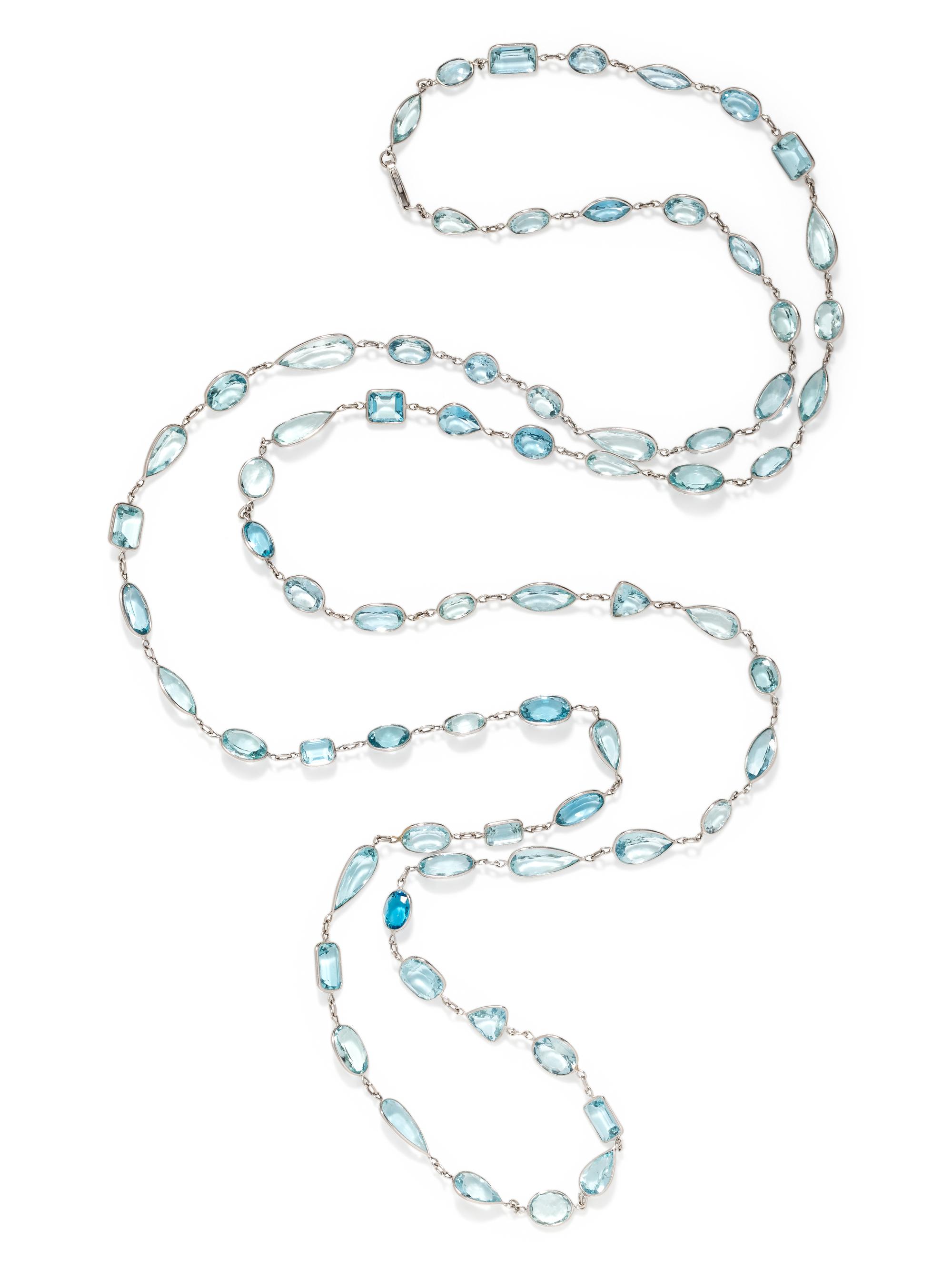 AQUAMARINE LONGCHAIN NECKLACE