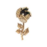 DIAMOND, SAPPHIRE, AND ENAMEL ARTICULATED FLOWER BROOCH