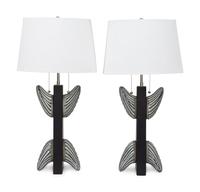 A Pair of Modernist Studio Ceramic Table Lamps