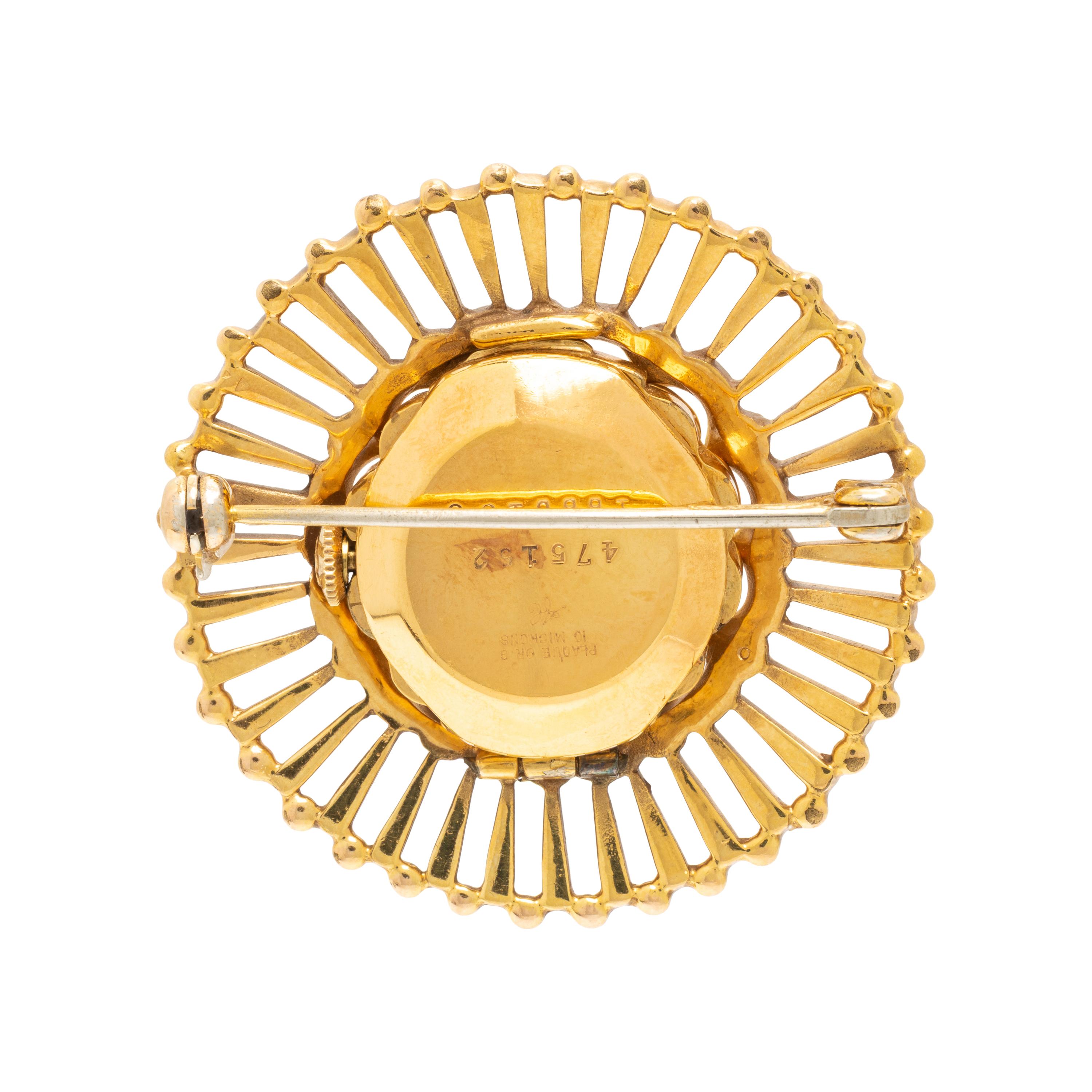 Ernest Borel, Gold Filled 'Cocktail Kaleidoscope ' Watch Brooch