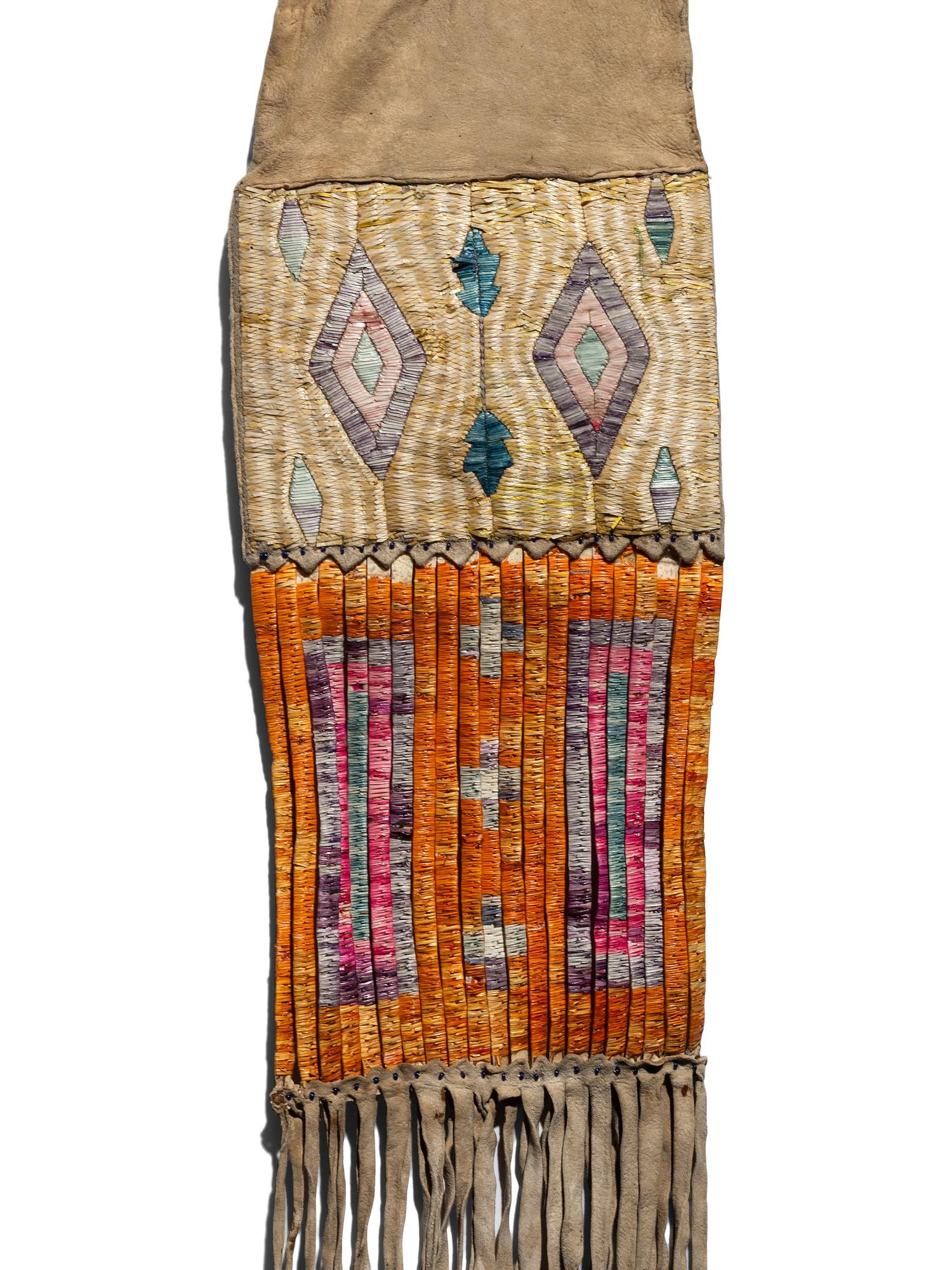 Hidatsa Quilled Hide Tobacco Bag