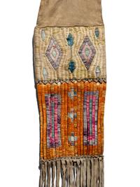 Hidatsa Quilled Hide Tobacco Bag