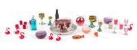A Collection of Glass Table Articles Diameter of punch bowl 1 1/2 inches.
