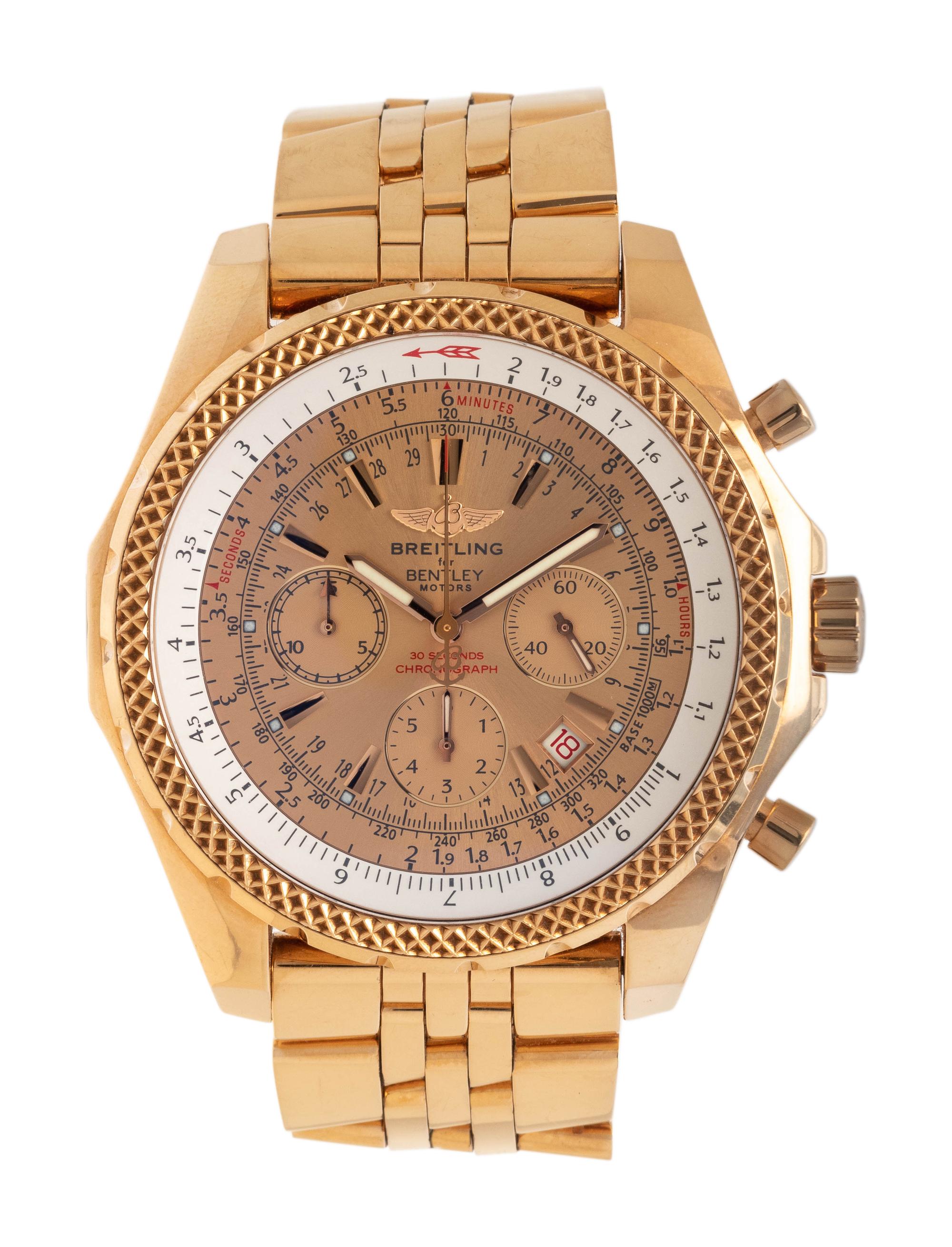A RARE BREITLING, BENTLEY MOTORS REF. H25362 18K PINK GOLD LIMITED EDITION CHRONOGRAPH WRISTWATCH