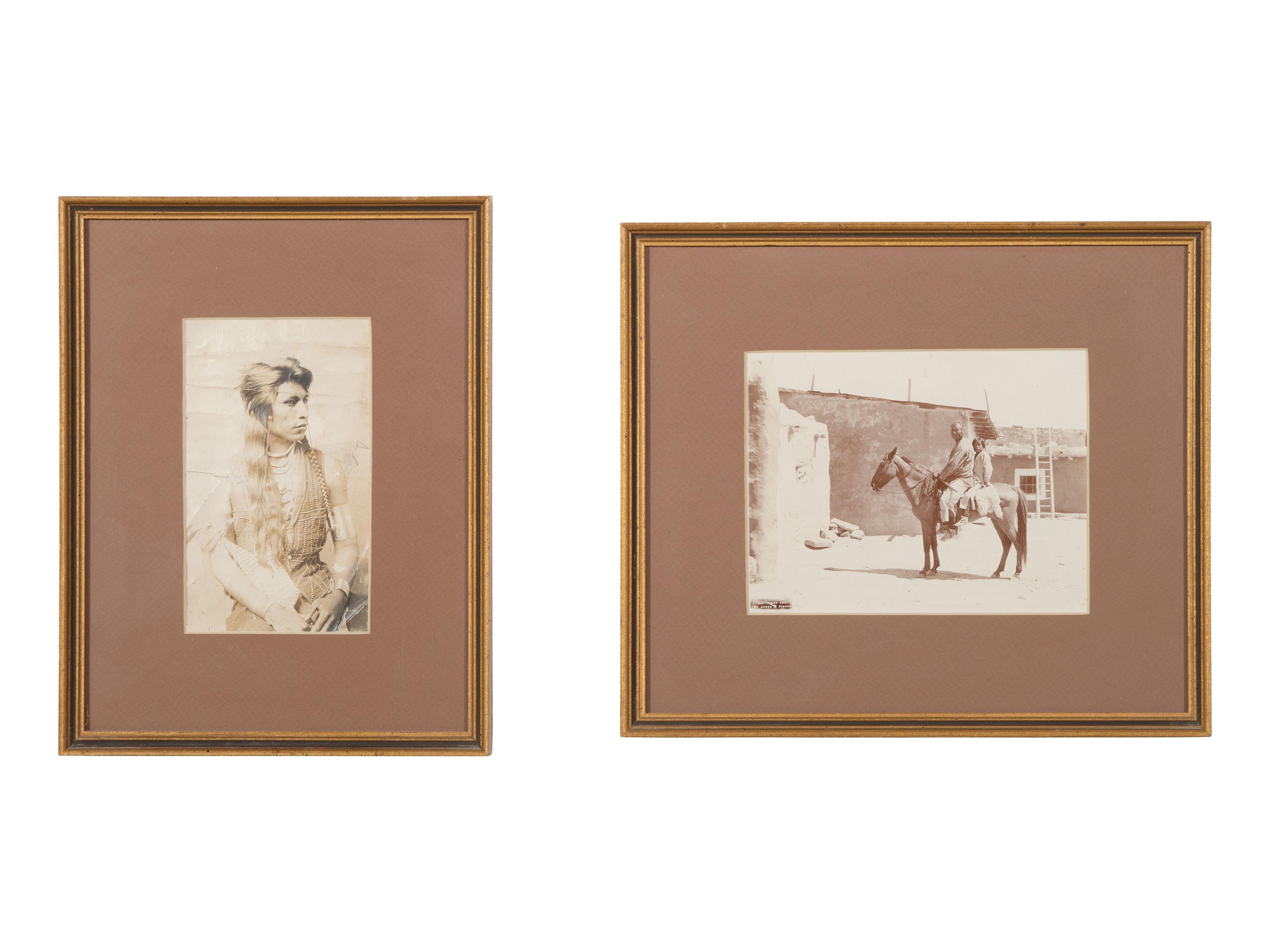 [NATIVE AMERICANS]. 4 photographs of Native Americans, incl. Shoshone and Sioux subjects.