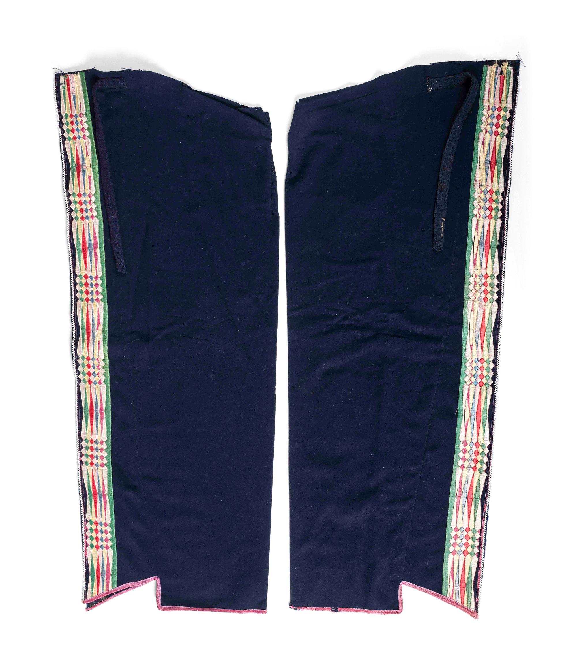 Osage Wool Leggings, with Fine Ribbonwork