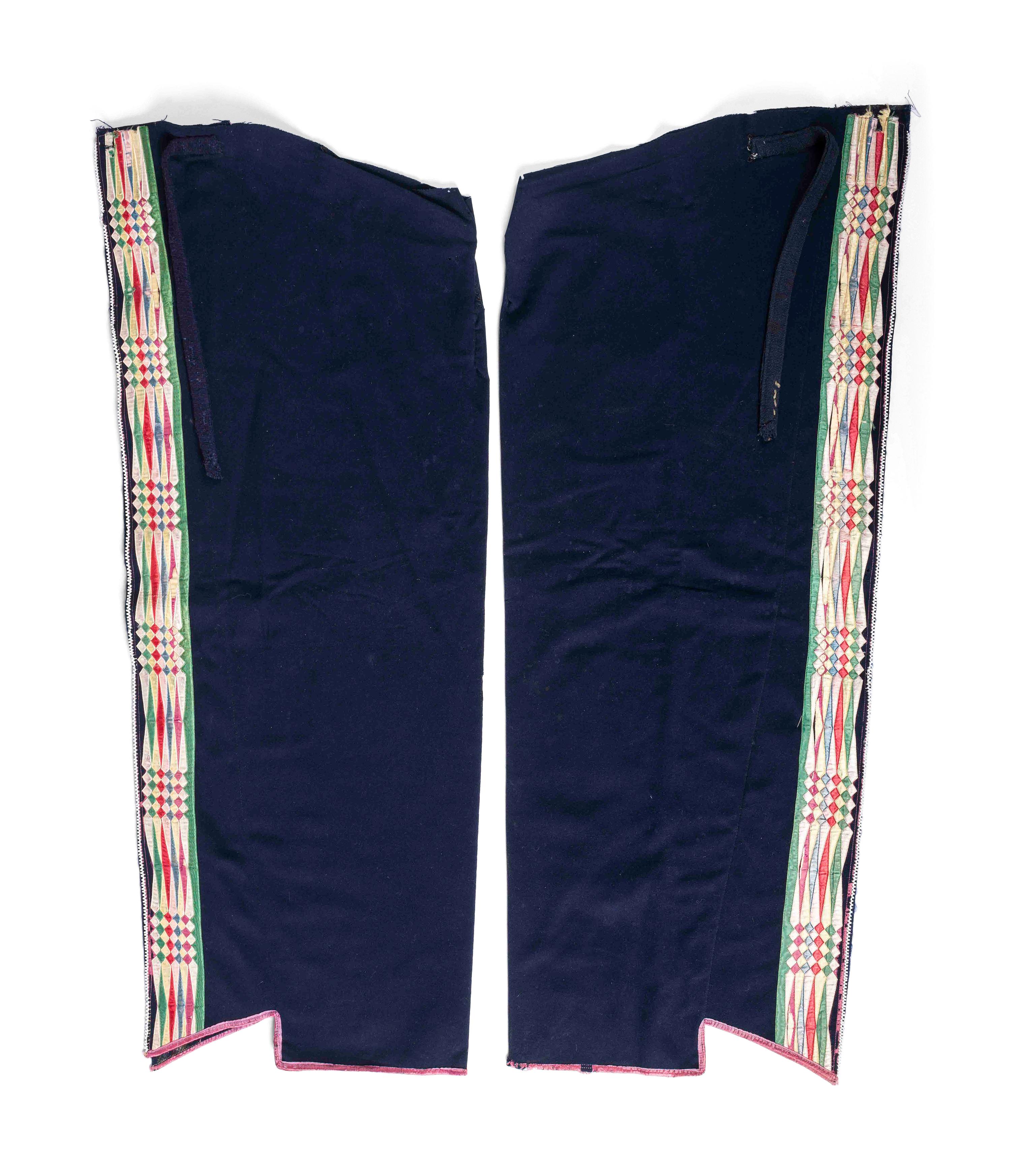 Osage Wool Leggings, with Fine Ribbonwork