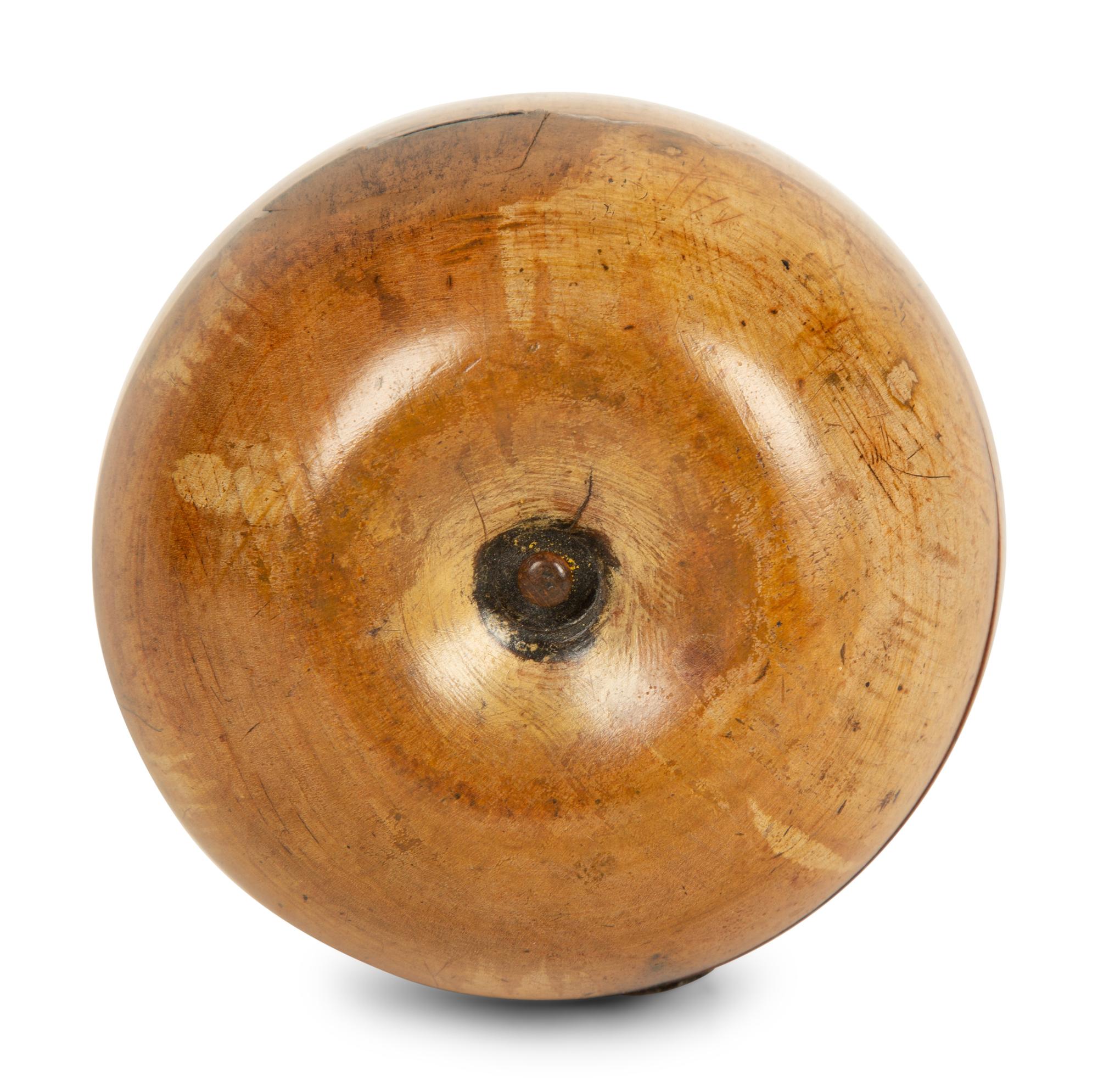 A George III Fruitwood Apple-Form Tea Caddy — 19TH CENTURY