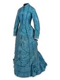 Striped Silk Taffeta Gown, 1880s