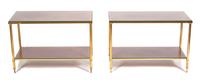 A Pair of French Gilt Bronze End Tables Height 21 1/2 x width 32 x depth 15 3/4 inches. — 20TH CENTURY