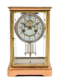An American Crystal Regulator Clock Height 10 3/8 inches. — WATERBURY CLOCK CO., LATE 19TH CENTURY