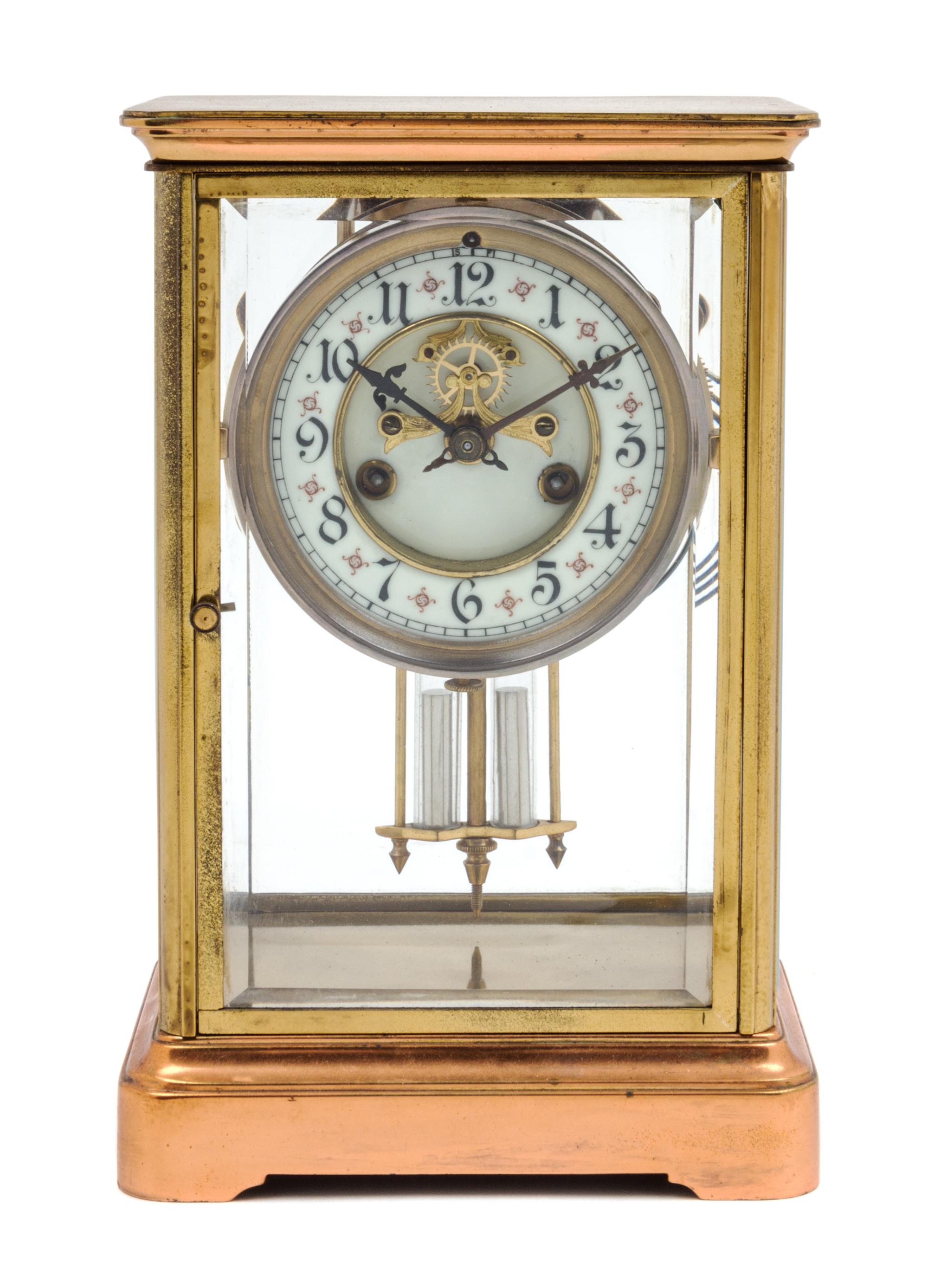 An American Crystal Regulator Clock Height 10 3/8 inches. — WATERBURY CLOCK CO., LATE 19TH CENTURY