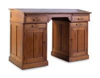 An American Oak Pedestal Desk