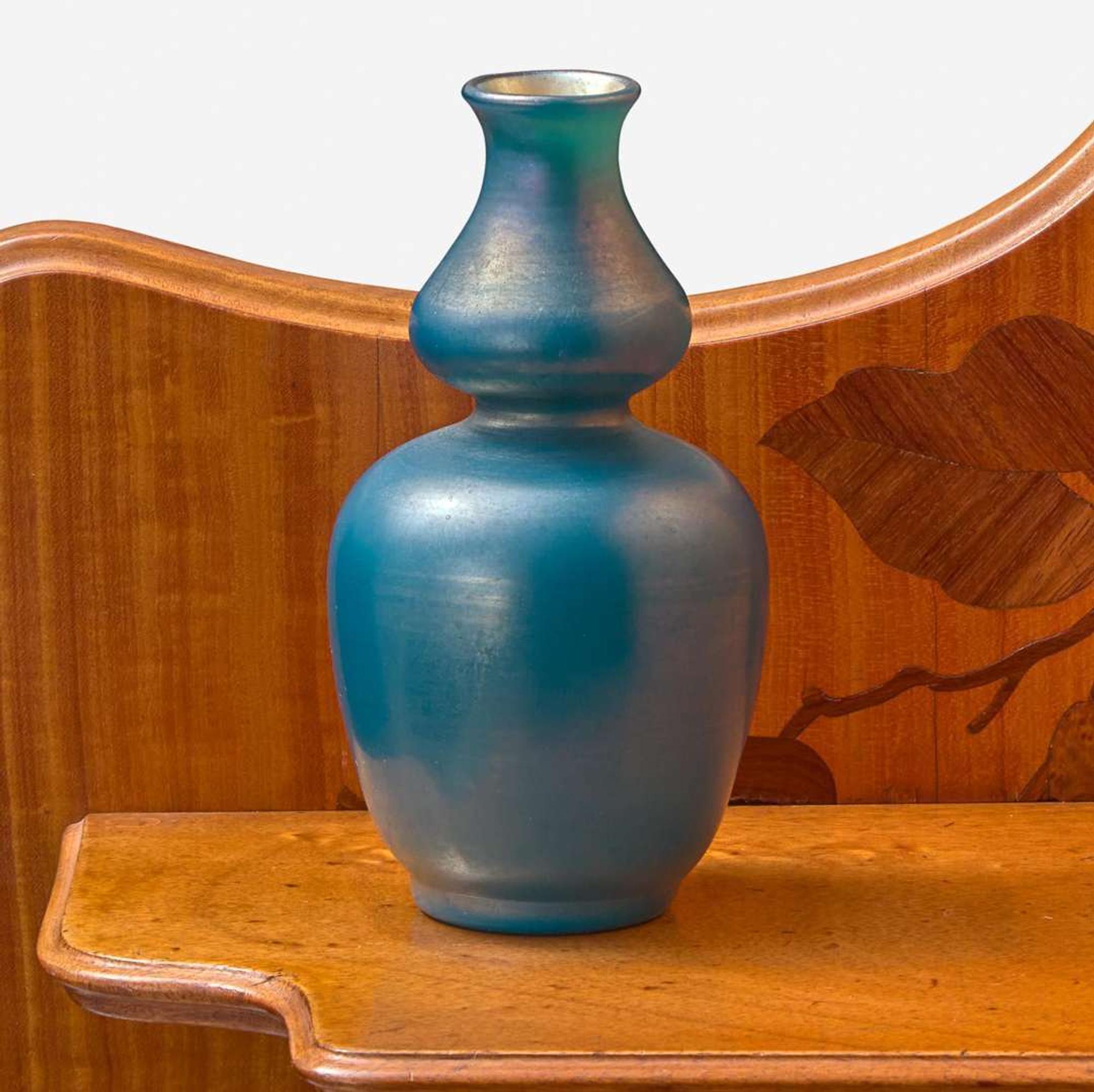 Tiffany Studios A Double-Gourd Favrile Glass Vase, circa 1918