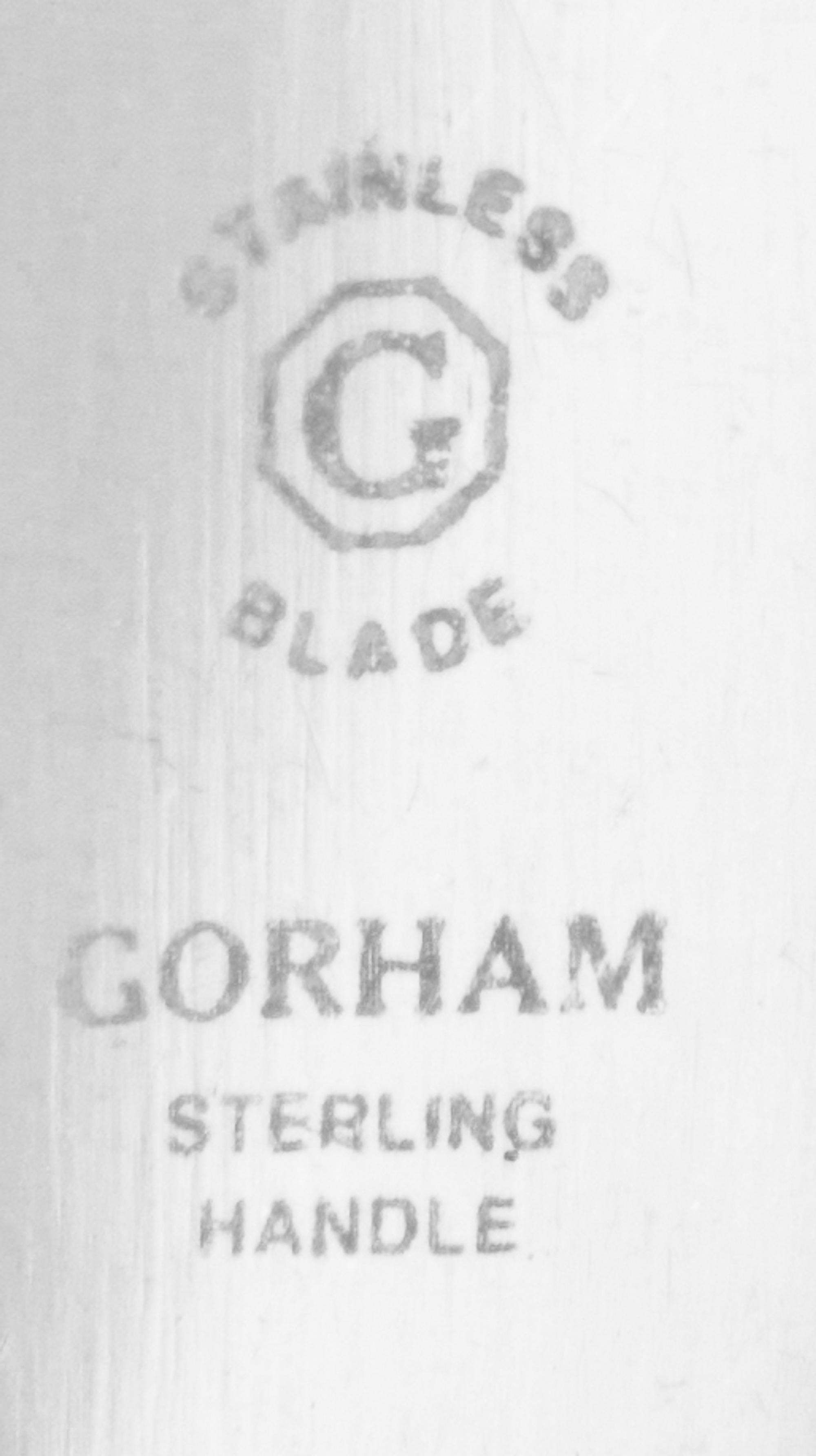An American Silver Flatware Service, Gorham Mfg. Co., Providence, RI, English Gadroon pattern, comprising: 8 luncheon knives 8 butter s