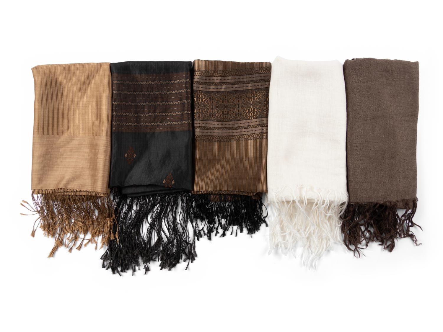 Five Unlabeled Scarves, Attributed to Ralph Rucci