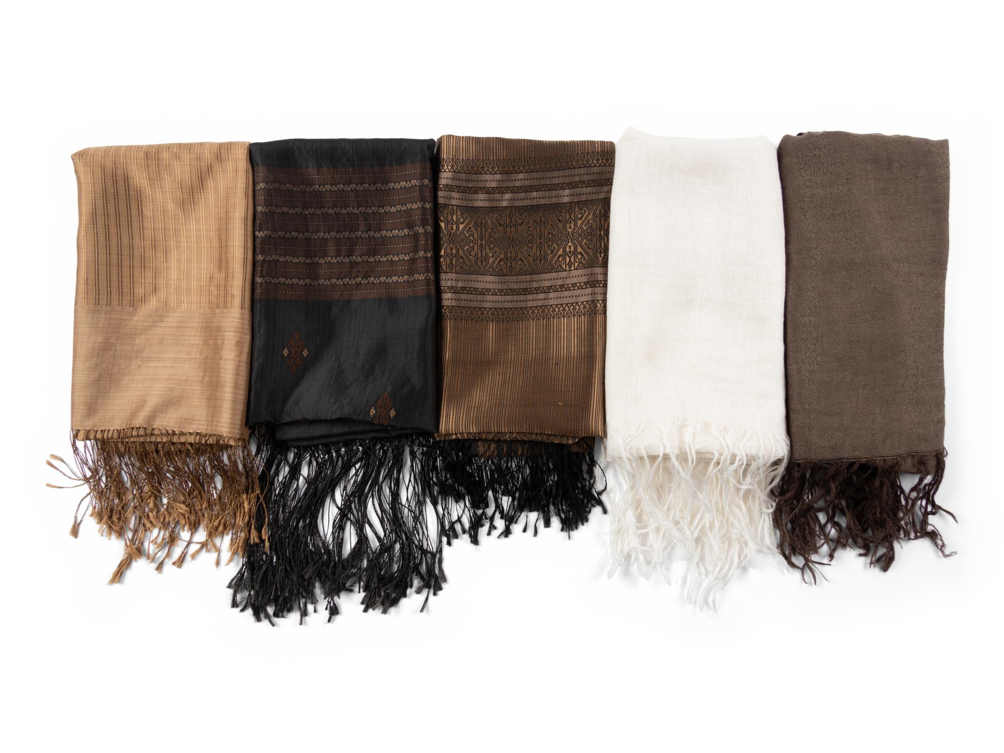 Five Unlabeled Scarves, Attributed to Ralph Rucci