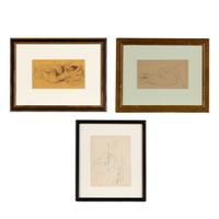 Reclining Nude with Crossed Legs, Casual Nude , and Woman Reading (three works)
