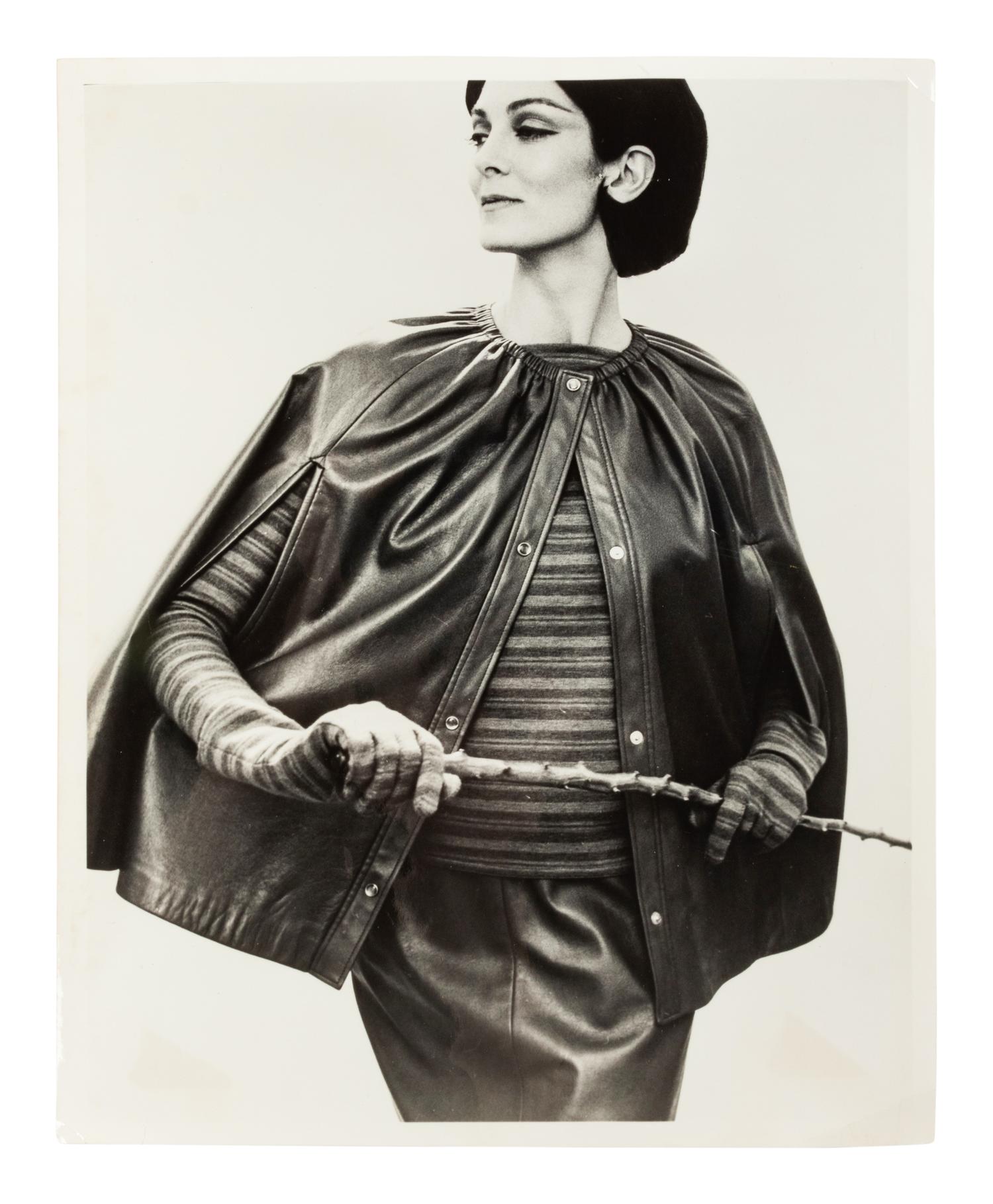 Bonnie Cashin Cape and Skirt, Dress, Coat, Photograph, Two Sketches, Two Patterns, 1960s