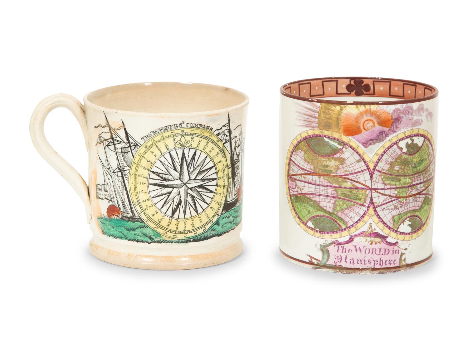 Six English Nautical Mugs