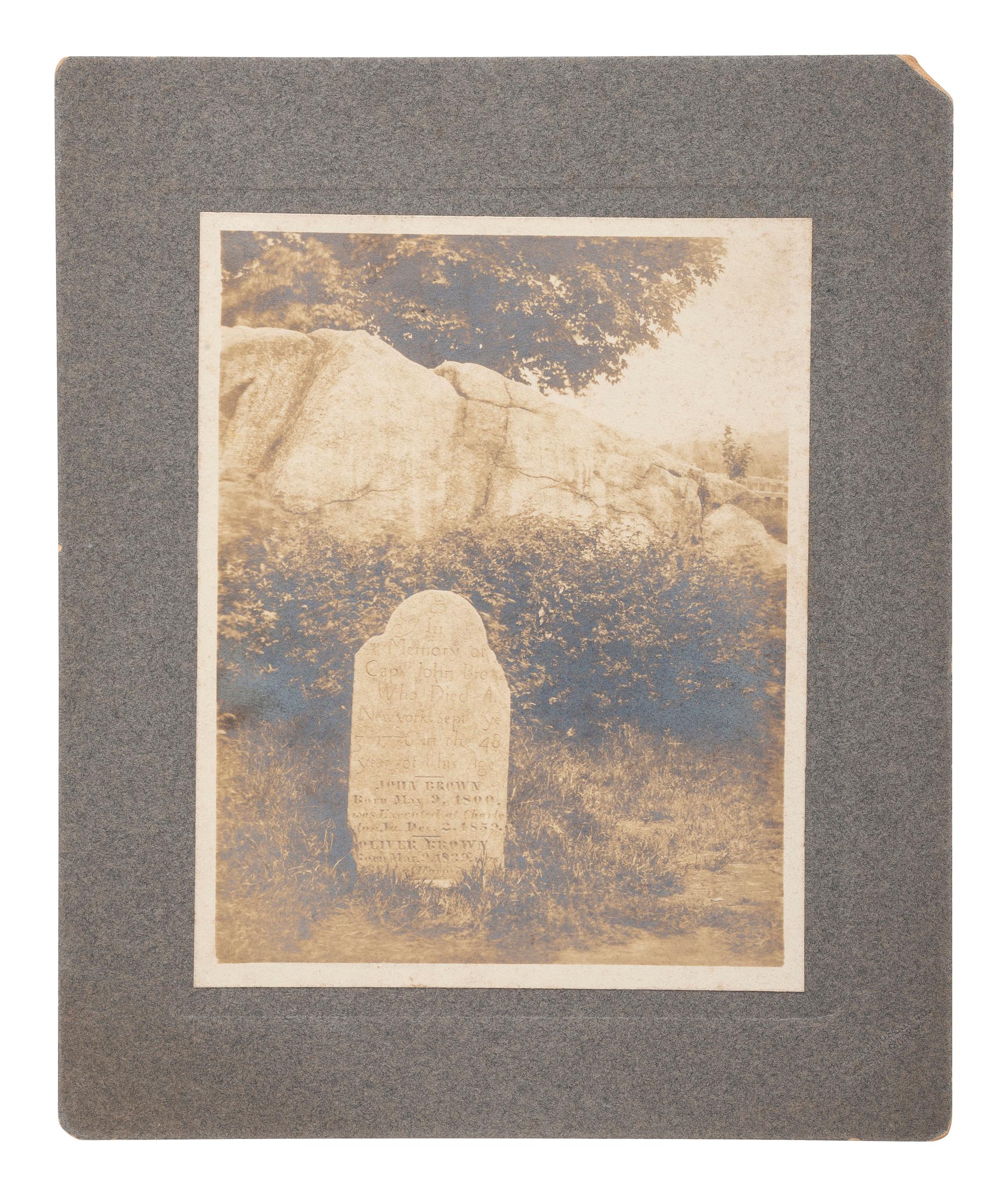 [SLAVERY & ABOLITION] -- [BROWN, John]. Photograph of John Brown's Grave. Lake Placid, NY: Chester D. Moses & Co., n.d.