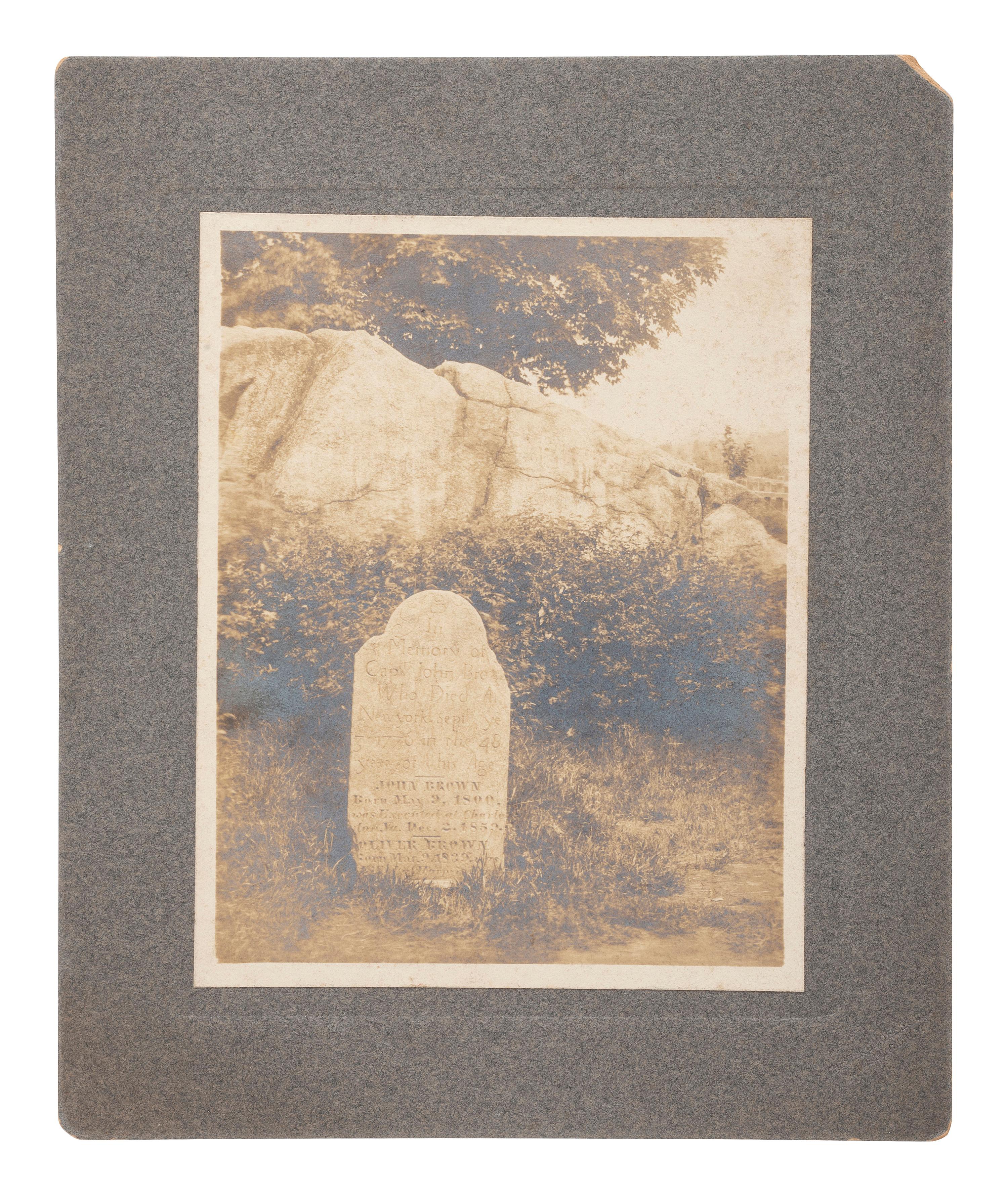[SLAVERY & ABOLITION] -- [BROWN, John]. Photograph of John Brown's Grave. Lake Placid, NY: Chester D. Moses & Co., n.d.