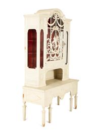A Continental White Painted Cabinet on Marble Top Base — Late 19th Century
